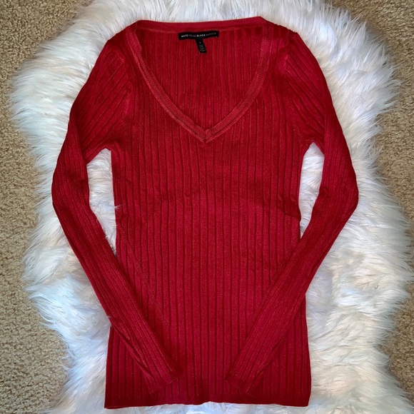 White House Black Market Sweaters - WHBM V Neck Sweater in Rust